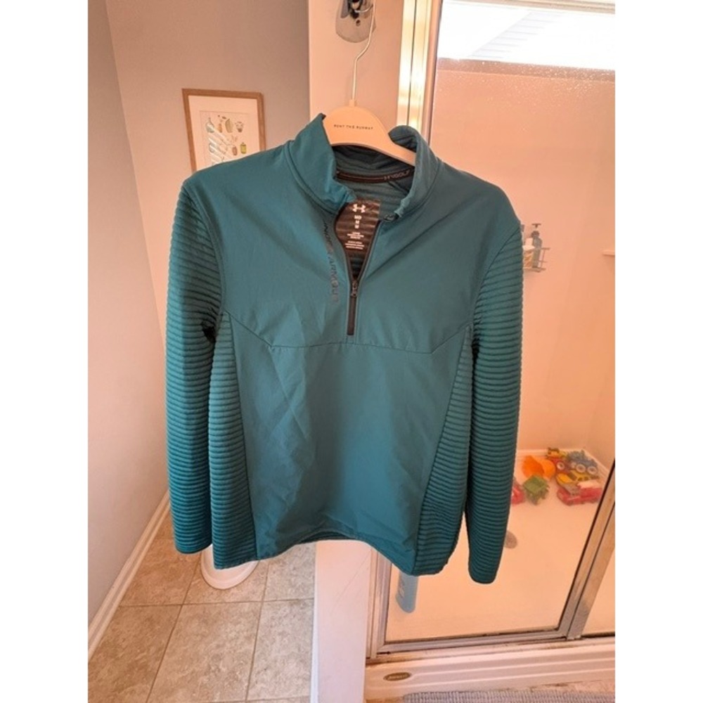 Under Armour Golf ColdGear Women's Medium Teal 1/4 Zip Textured Pullover